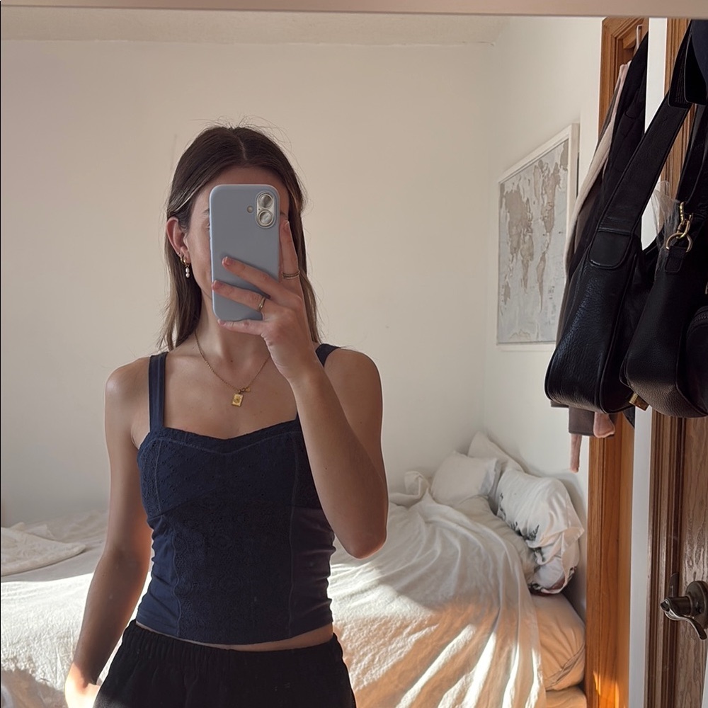 Elegant Navy Blue Women's Top